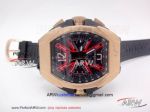 Perfect Replica Franck Muller Rose Gold Black Rubber Mans Watch